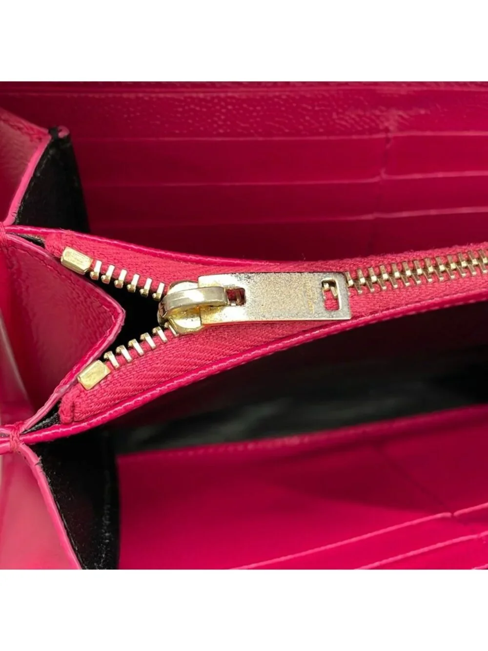 Saint Laurent Paris Wallet Monogram Large Flap Pink Zip Around Leather - Picture 12 of 15